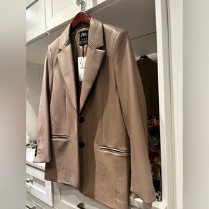 Faux leather Zara Blazer